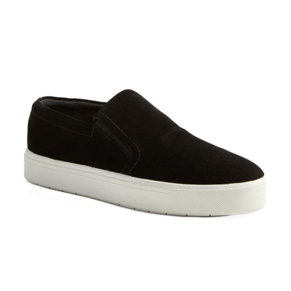 Vince Black Bowen Slip On Suede Shoes